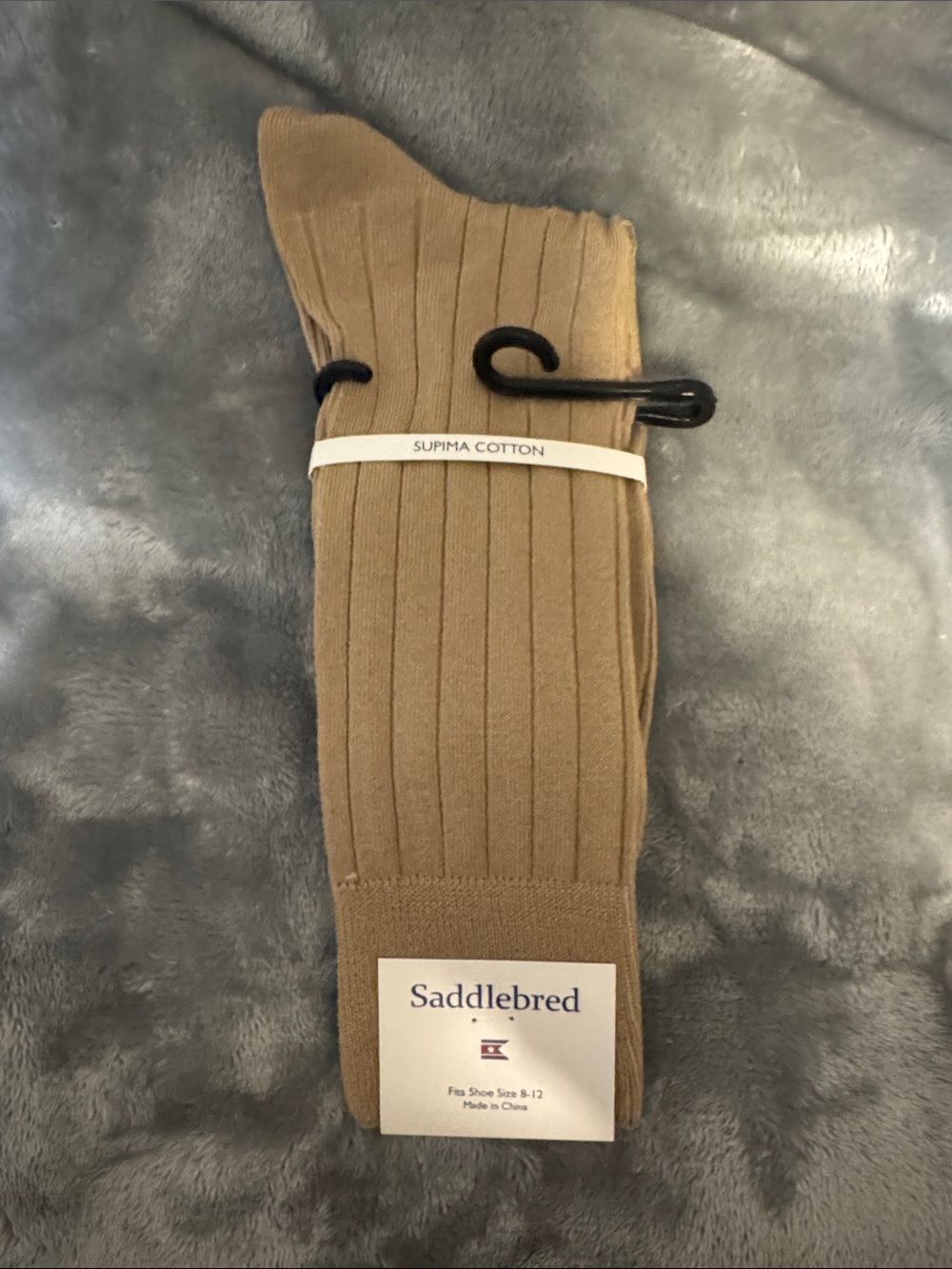 Saddlebred Ribbed Supima Cotton Dress Socks - Tan/Brown